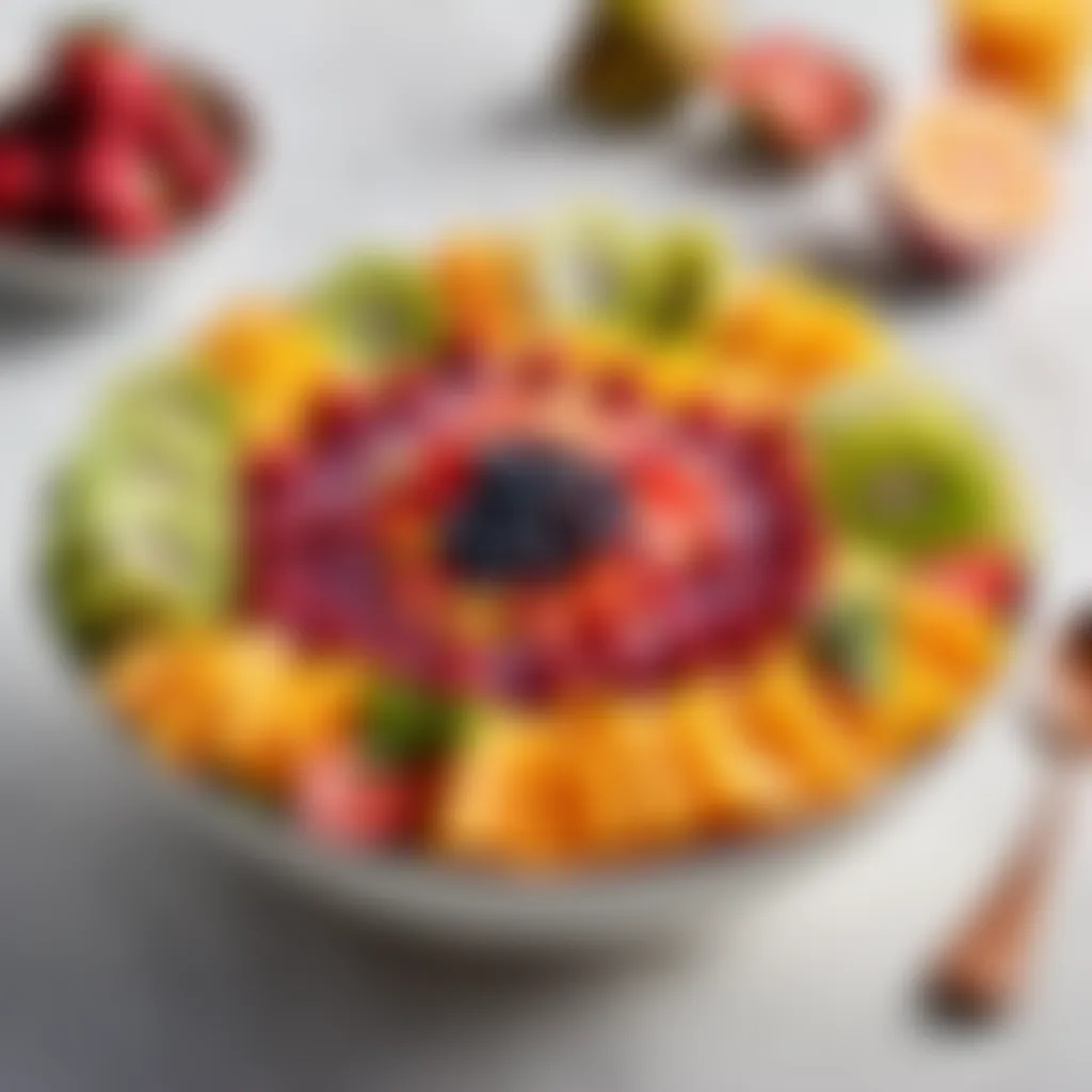 Exotic fruit medley in a pristine bowl