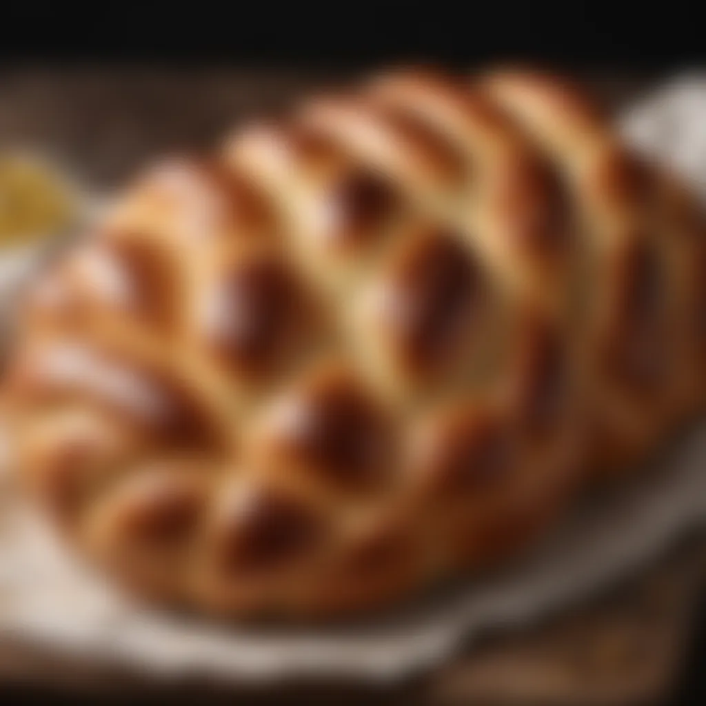 Artistic depiction of a braided challah bread