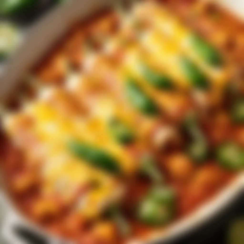 Spicy Jalapeno Peppers Enhancing Chicken Enchiladas Flavor