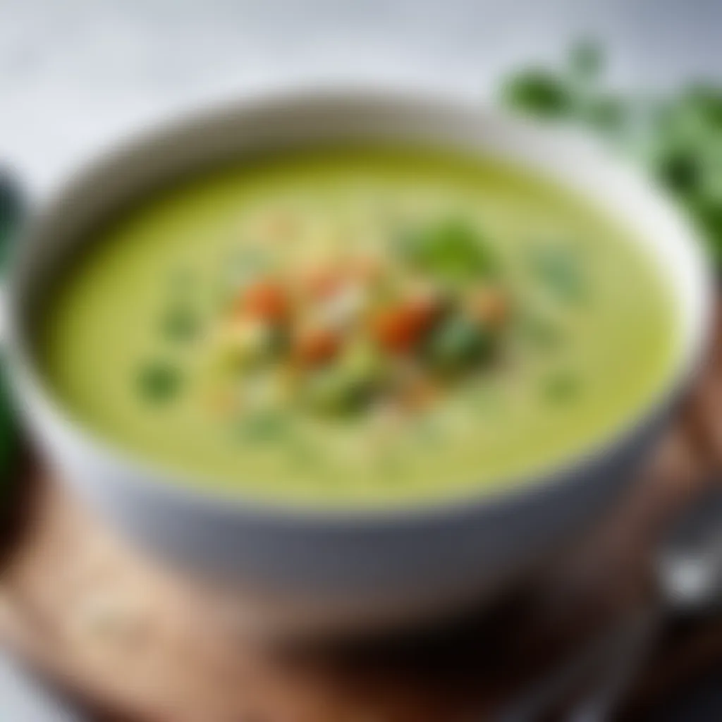 Delicious zucchini soup bowl