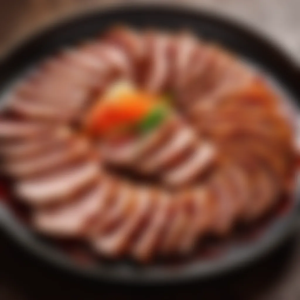 Sliced pork marinating in a flavorful sauce