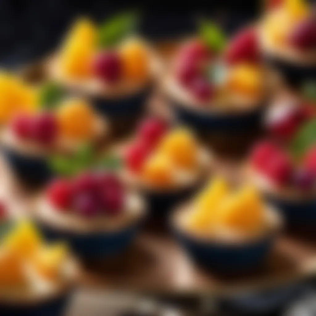 Exquisite Fruit Tarts on Tiered Tray