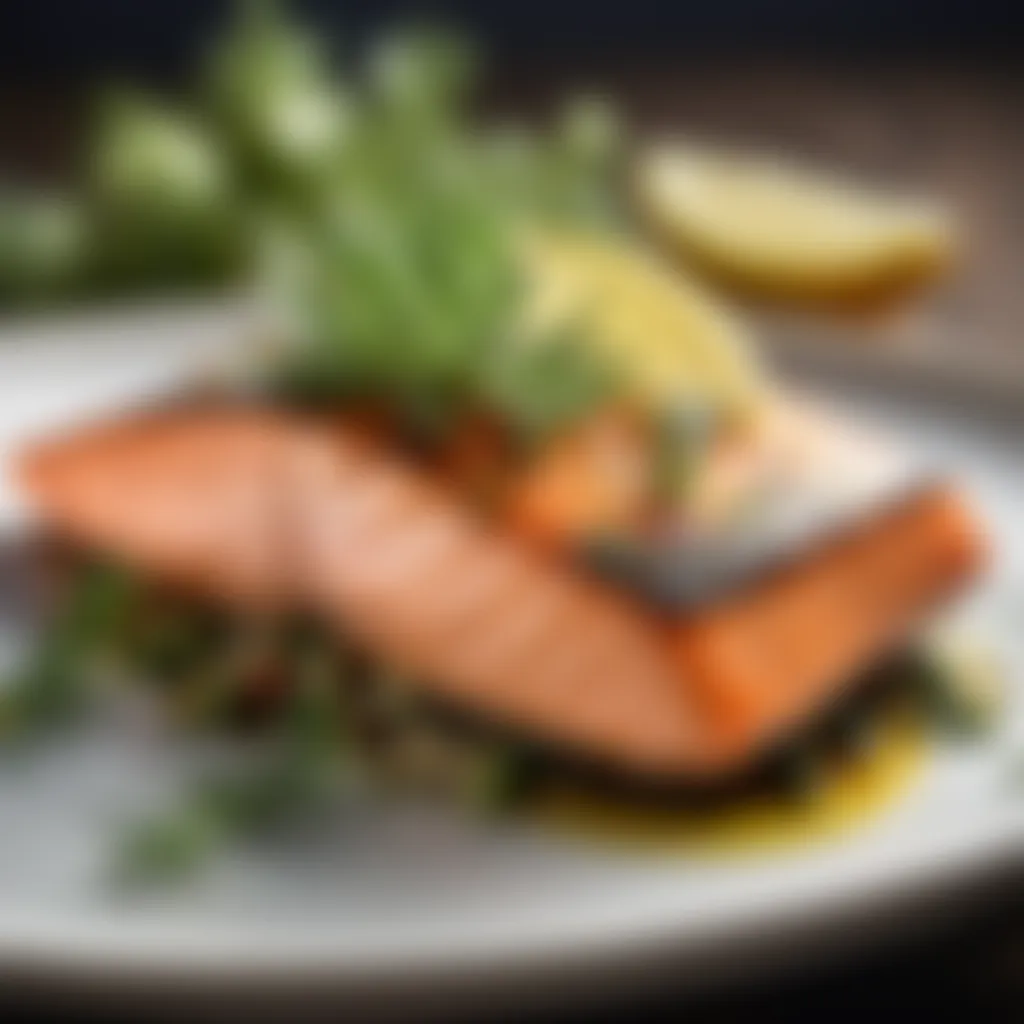 Succulent Baked Salmon on Herb-Infused Bed