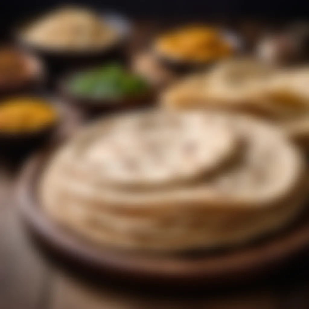 Variety of chapati recipes on a wooden platter