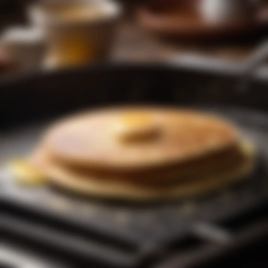 Flipping Pancake on Griddle