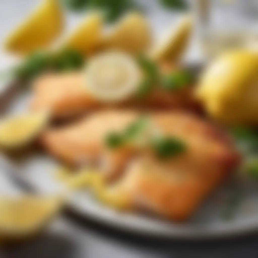 Crispy Fish Fillets with Lemon Wedges