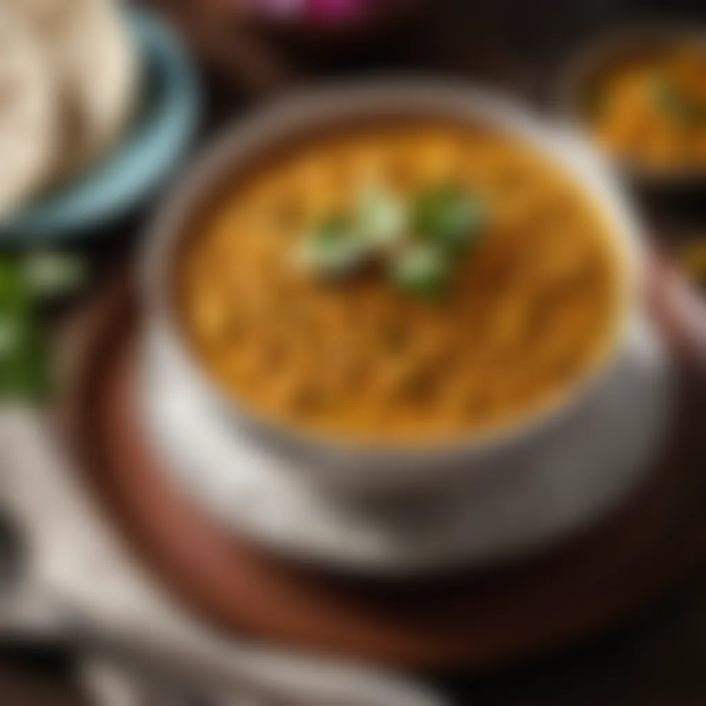 Garnishing Dhal Curry