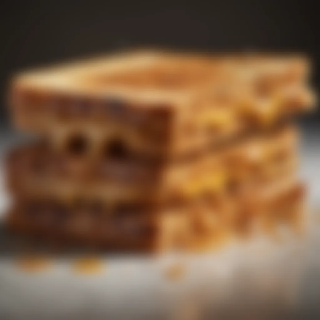 Close-up of golden crispy Texas toast