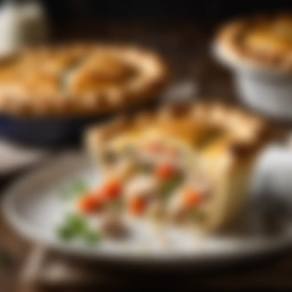 Gourmet chicken pot pie with elegant puff pastry topping