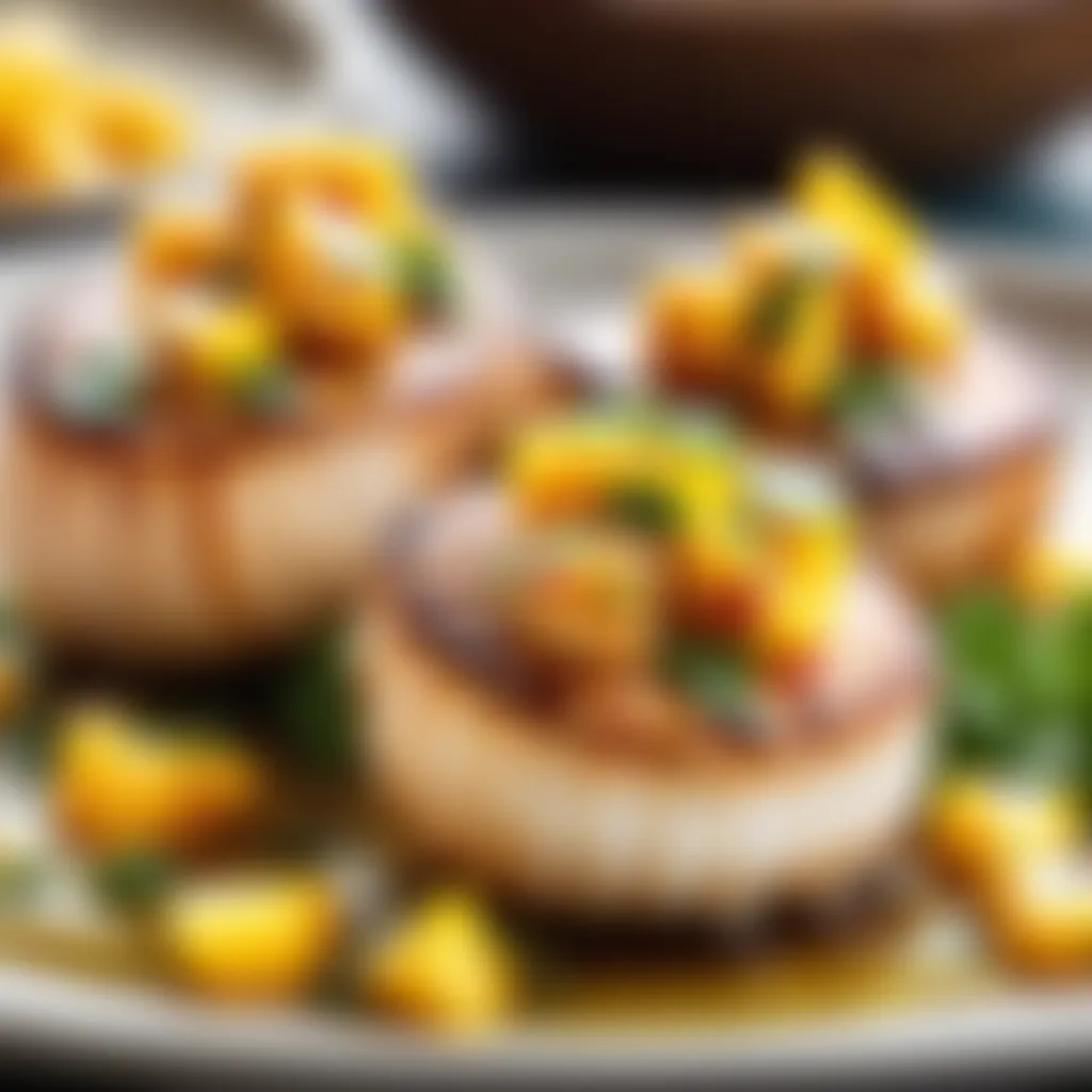 Grilled scallops with mango salsa