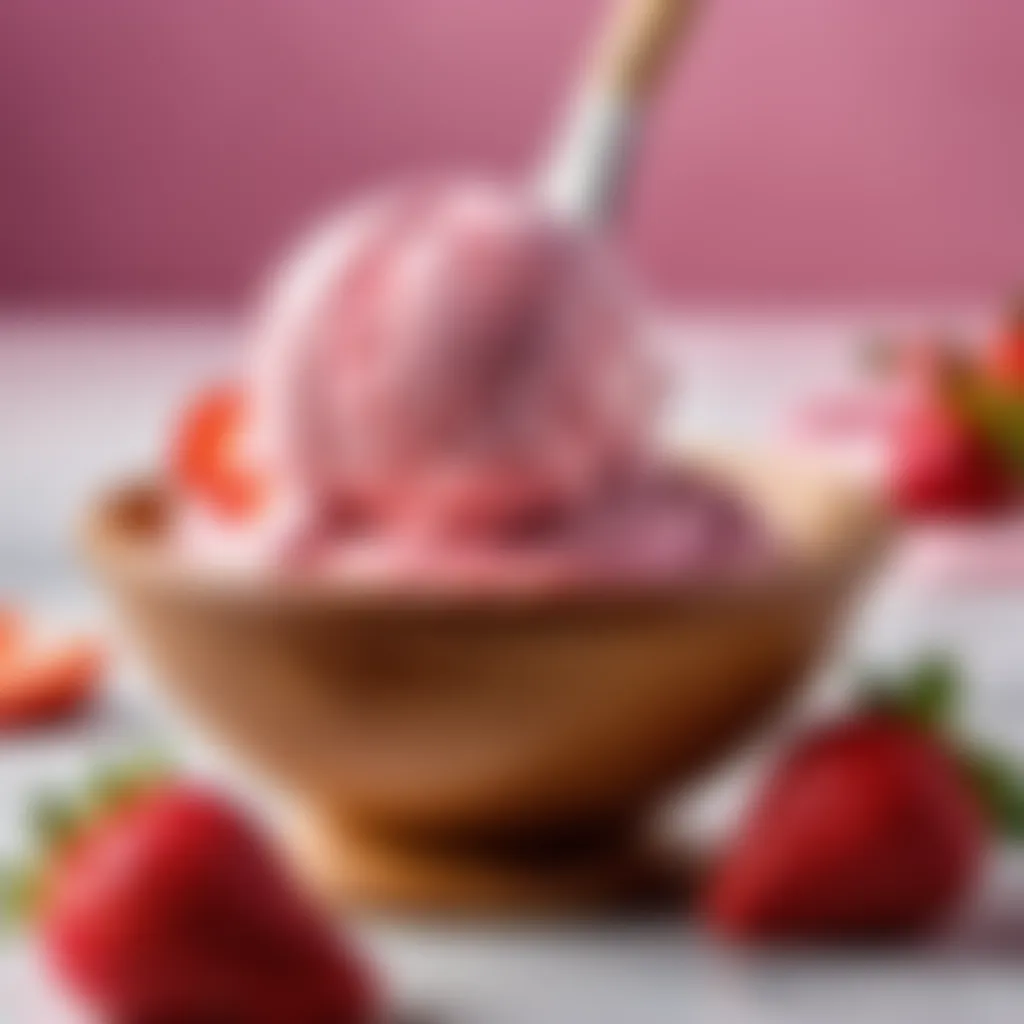 Scoop of Refreshing Strawberry Ice Cream