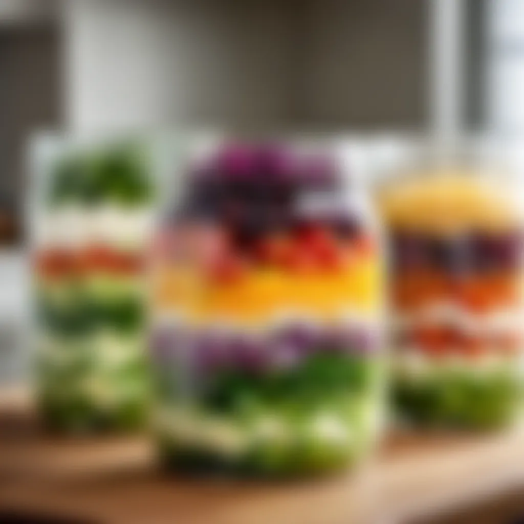 Layered salad jar