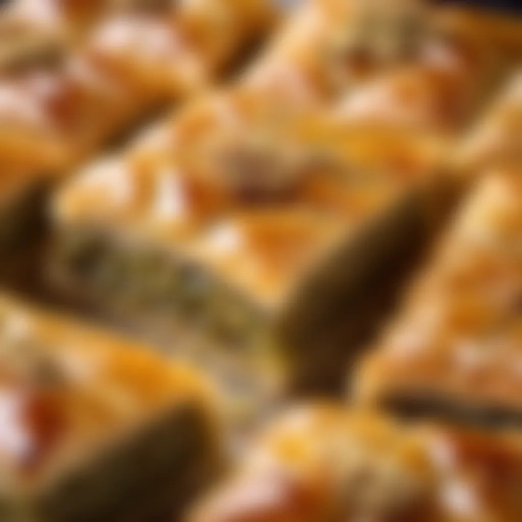 Exquisite layers of phyllo pastry in Turkish baklava