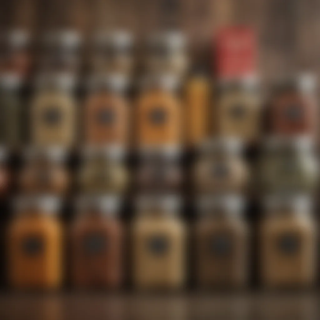 Spices in airtight glass jars with labels for easy identification