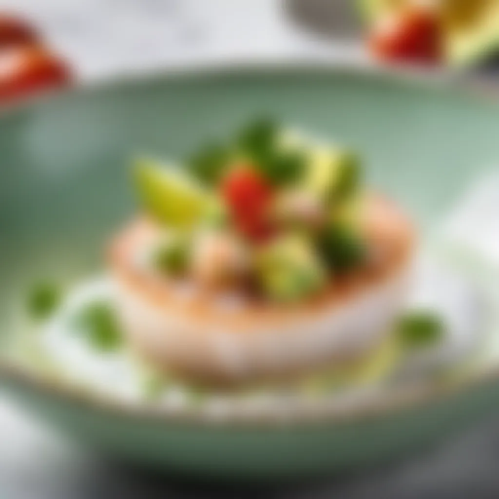 Scallop ceviche with avocado and lime