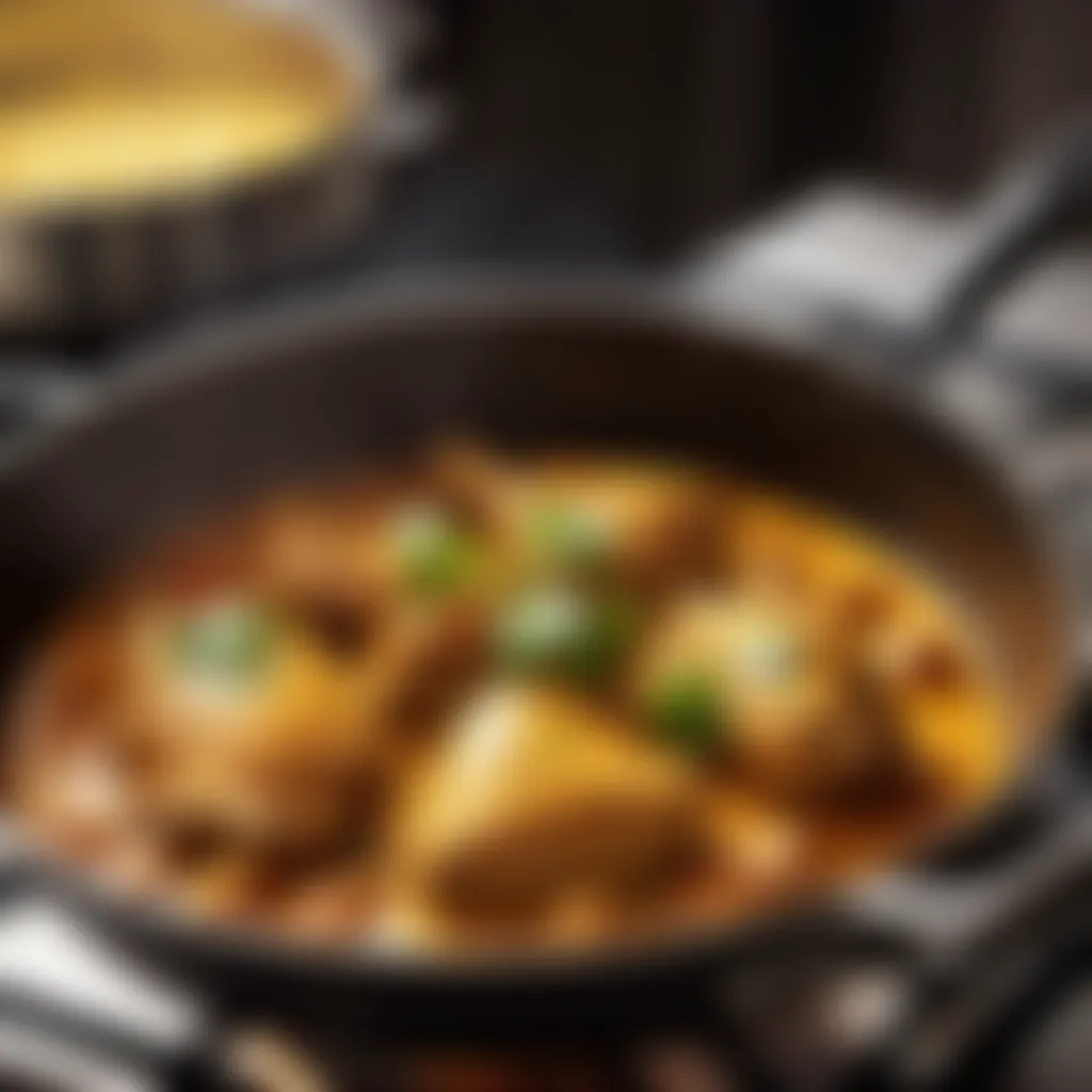 Chicken curry simmering on the stove