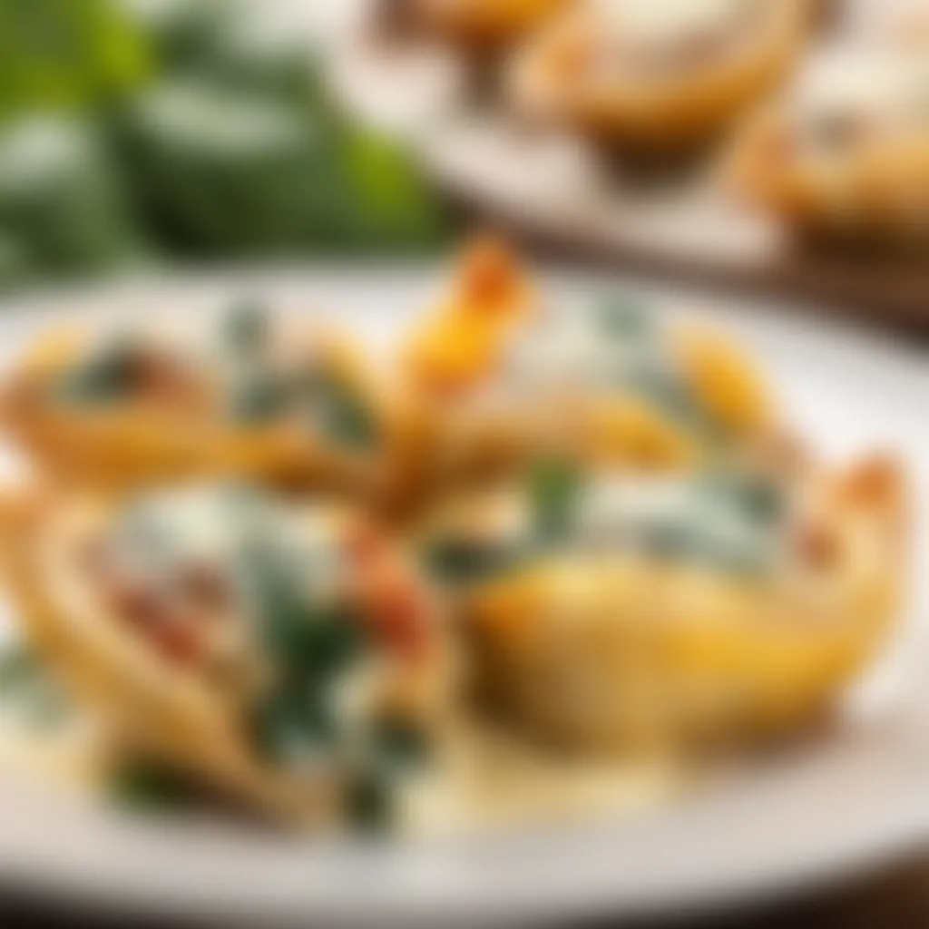 Stuffed shells with cheese and spinach