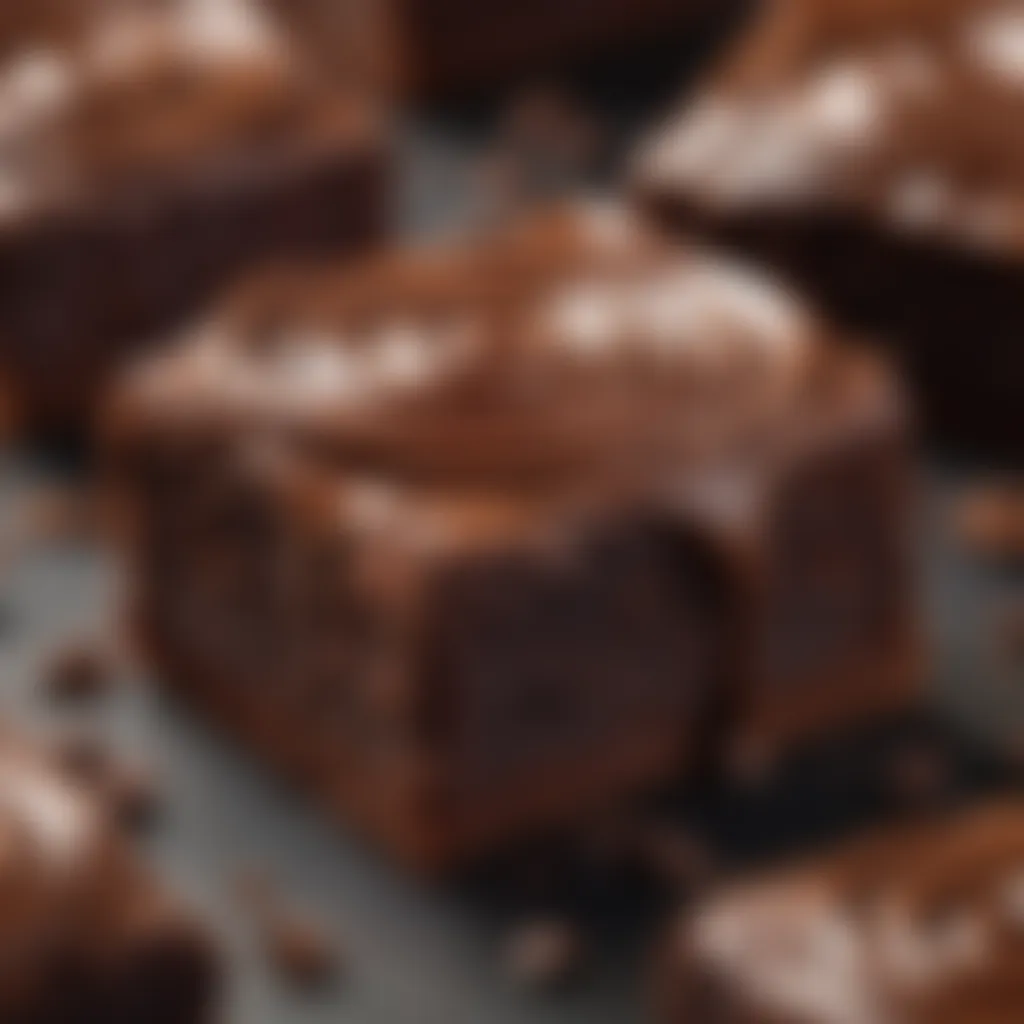 Decadent chocolate swirls on top of brownie